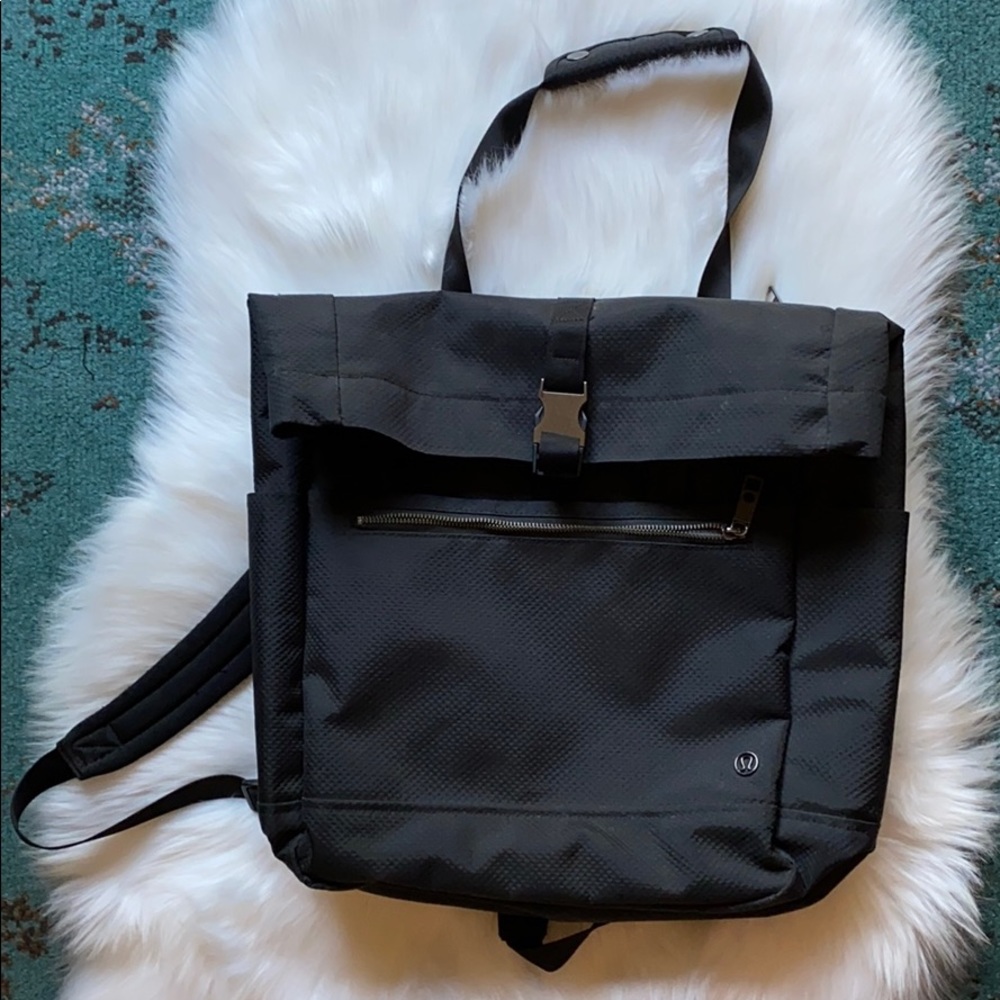 Lululemon Backpack Book Bag Black Tote Gym Bag